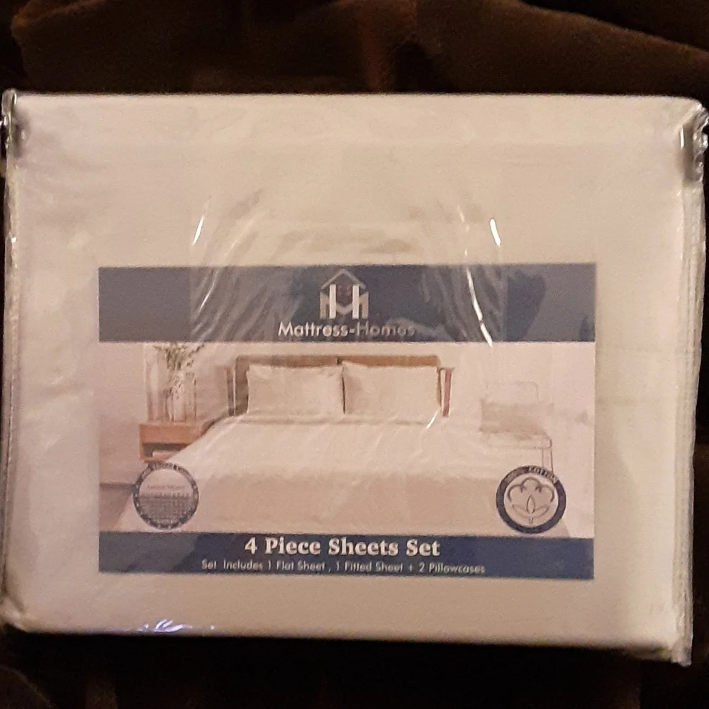 Mattress Homes 4 piece King sheets set 600 TC light gray solid 100% cotton New…